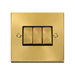 Front view of Click Deco Satin Brass 3G Light Switch