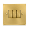 Click Deco Satin Brass 3G Light Switch VPSB413WH