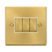 Click Deco Satin Brass 3G Light Switch VPSB413WH