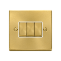 Click Deco Satin Brass 3G Light Switch VPSB413WH