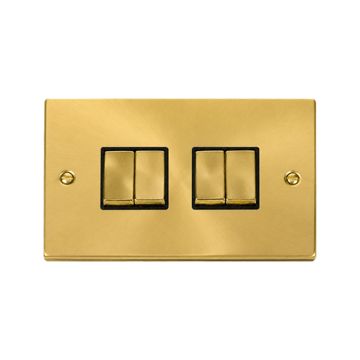 Front view of Click Deco Satin Brass 4G Light Switch