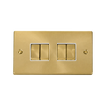 Click Deco Satin Brass 4G Light Switch VPSB414WH