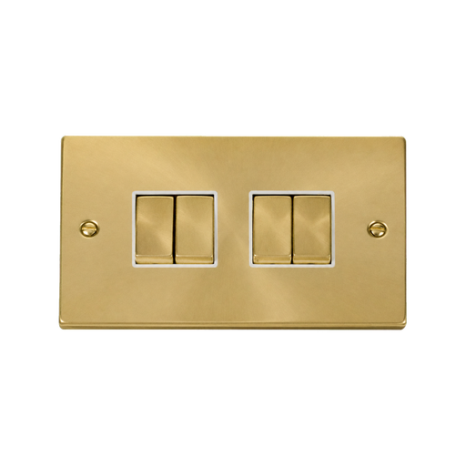 Front view of Click Deco Satin Brass 4G Light Switch