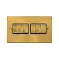 Click Deco Satin Brass 6G Light Switch VPSB416BK