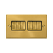 Front view of Click Deco Satin Brass 6G Light Switch