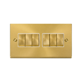 Click Deco Satin Brass 6G Light Switch VPSB416WH