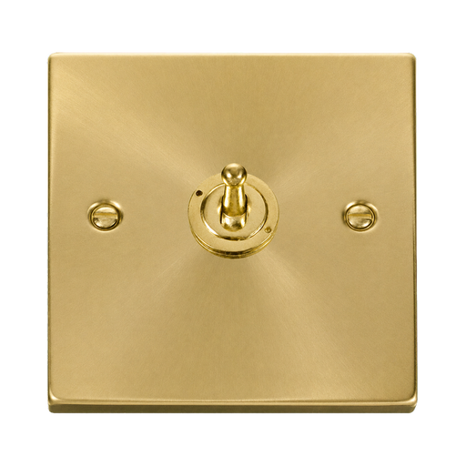 Click Deco Satin Brass 1G Toggle Switch VPSB421