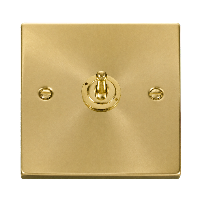Click Deco Satin Brass 1G Toggle Switch VPSB421
