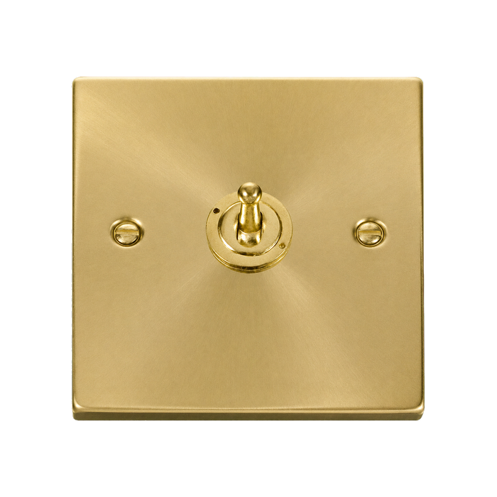 Click Deco Satin Brass 1G Toggle Switch VPSB421
