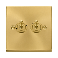 Click Deco Satin Brass 2G Toggle Switch VPSB422