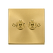 Front view of Click Deco Satin Brass 2G Toggle Switch