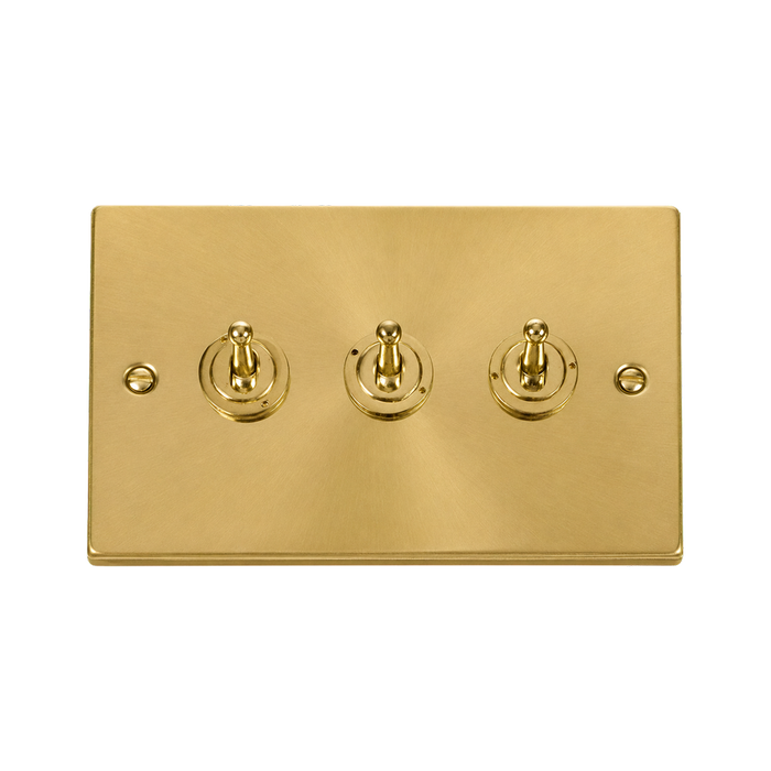 Click Deco Satin Brass 3G Toggle Switch VPSB423