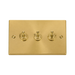 Front view of Click Deco Satin Brass 3G Toggle Switch