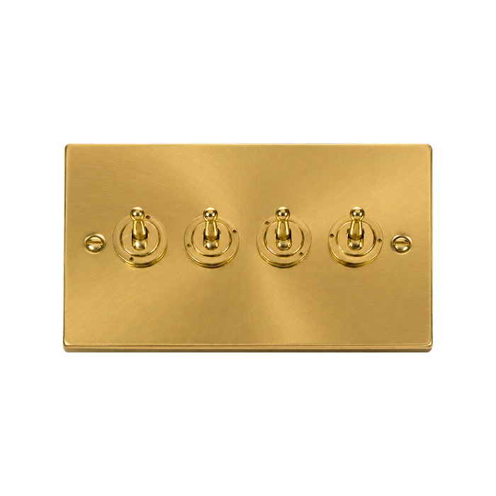 Click Deco Satin Brass 4G Toggle Switch VPSB424