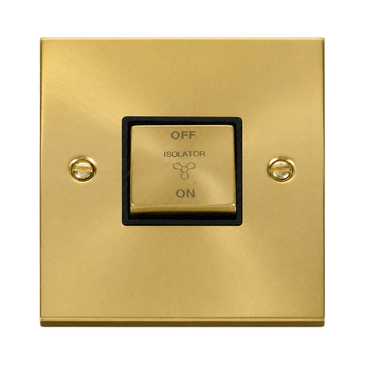 Click Deco Satin Brass 10A Fan Isolator Switch VPSB520BK