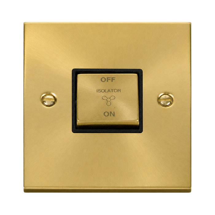 Click Deco Satin Brass 10A Fan Isolator Switch VPSB520BK