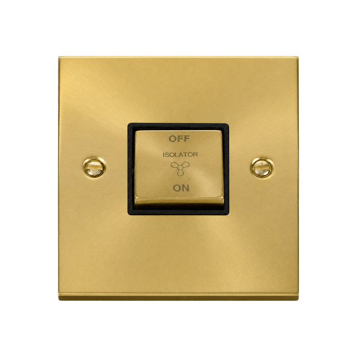 Click Deco Satin Brass 10A Fan Isolator Switch VPSB520BK