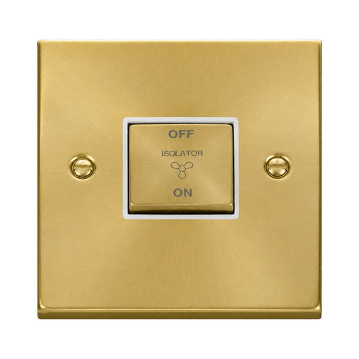 Click Deco Satin Brass 10A Fan Isolator Switch VPSB520WH