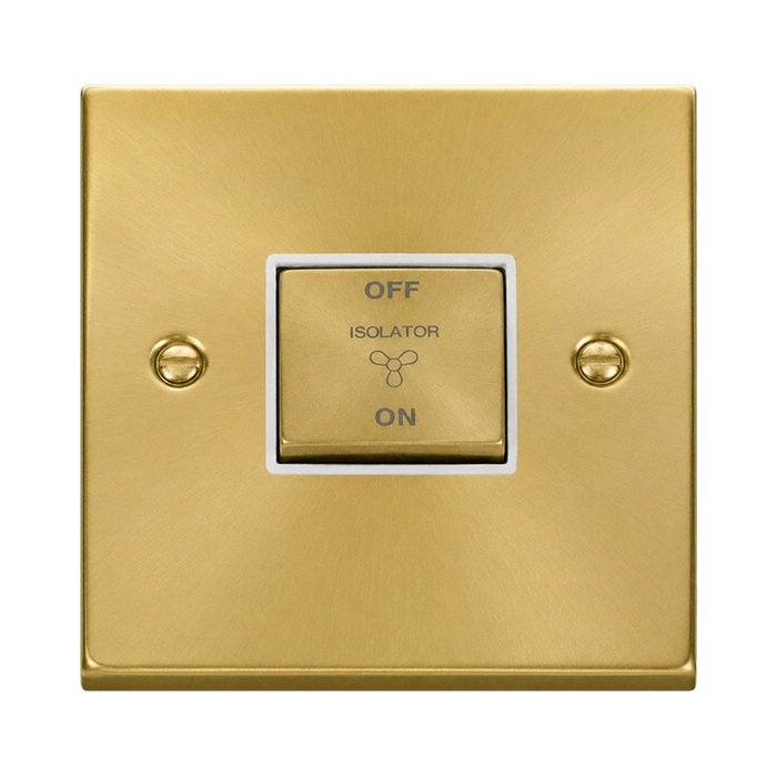 Click Deco Satin Brass 10A Fan Isolator Switch VPSB520WH