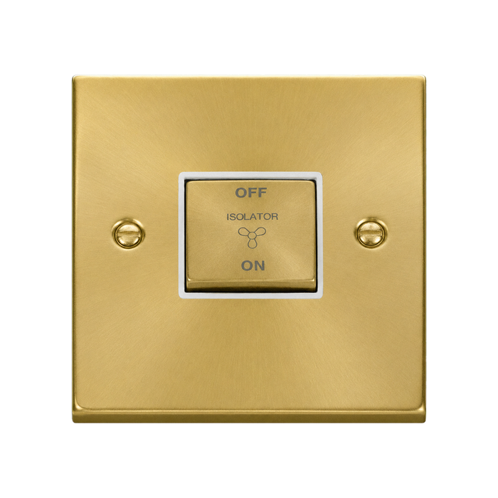 Click Deco Satin Brass 10A Fan Isolator Switch VPSB520WH