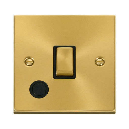 Click Deco Satin Brass 20A Double Pole Switch with Flex VPSB522BK