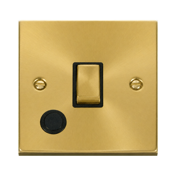 Click Deco Satin Brass 20A Double Pole Switch with Flex VPSB522BK