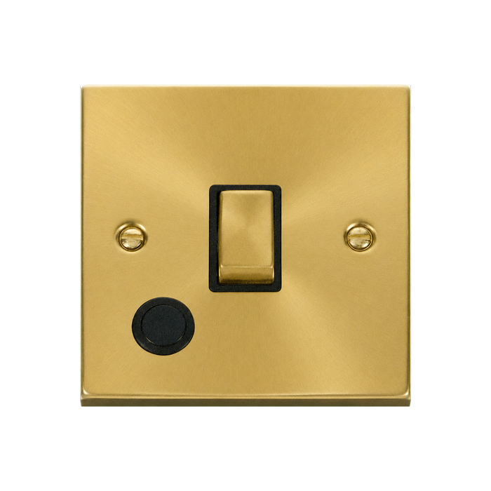 Click Deco Satin Brass 20A Double Pole Switch with Flex VPSB522BK