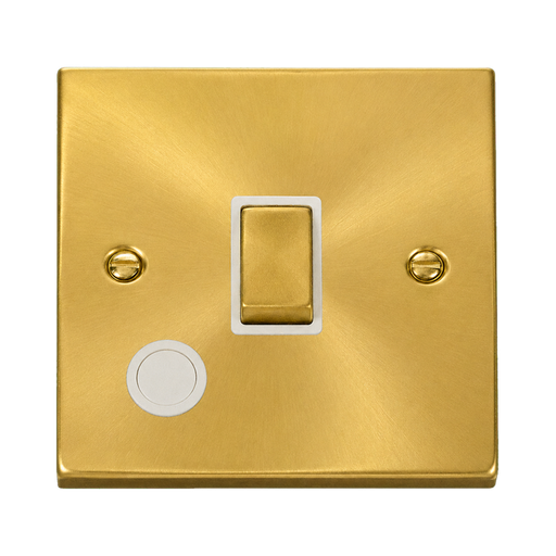 Click Deco Satin Brass 20A Double Pole Switch with Flex VPSB522WH