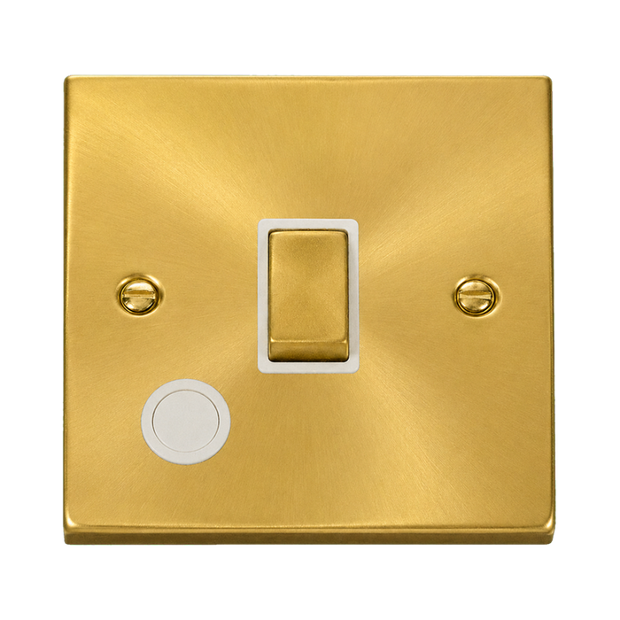Click Deco Satin Brass 20A Double Pole Switch with Flex VPSB522WH
