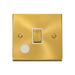 Front view of Click Deco Satin Brass 20A Double Pole Switch with Flex