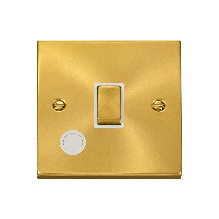Click Deco Satin Brass 20A Double Pole Switch with Flex VPSB522WH