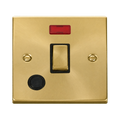 Click Deco Satin Brass 20A Double Pole Switch with Neon and Flex VPSB523BK