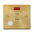 Click Deco Satin Brass 20A Double Pole Switch with Neon and Flex VPSB523WH