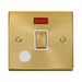 Click Deco Satin Brass 20A Double Pole Switch with Neon and Flex VPSB523WH