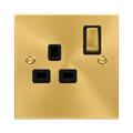 Click Deco Satin Brass 13A Single Socket VPSB535BK