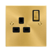 Click Deco Satin Brass 13A Single Socket VPSB535BK