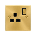 Click Deco Satin Brass 13A Single Socket VPSB535BK