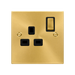 Front view of Click Deco Satin Brass 13A Single Socket