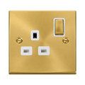 Click Deco Satin Brass 13A Single Socket VPSB535WH