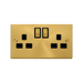 Front view of Click Deco Satin Brass 13A Double Socket