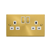 Front view of Click Deco Satin Brass 13A Double Socket