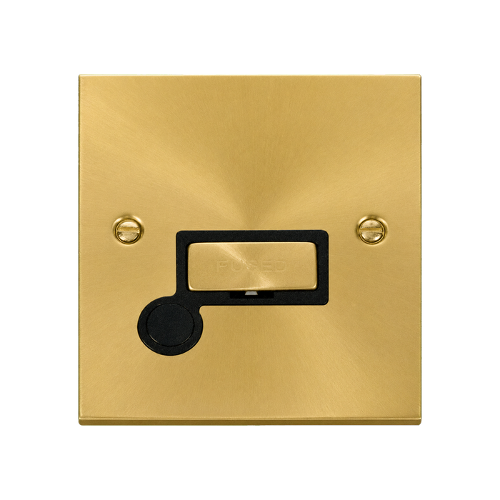 Click Deco Satin Brass 13A Unswitched Spur with Flex VPSB550BK
