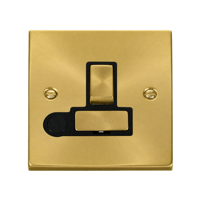 Click Deco Satin Brass 13A Switched Spur with Flex VPSB551BK