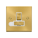 Front view of Click Deco Satin Brass 13A Switched Spur with Flex