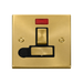 Front view of Click Deco Satin Brass 13A Switched Spur with Flex and Neon
