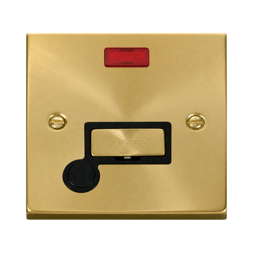Click Deco Satin Brass 13A Fused Connection Unit with Neon and Flex VPSB553BK