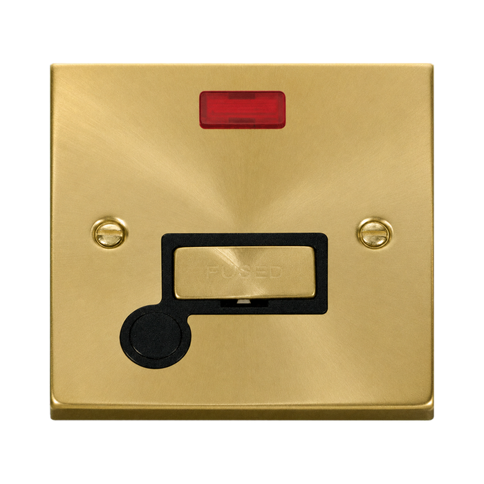 Click Deco Satin Brass 13A Fused Connection Unit with Neon and Flex VPSB553BK