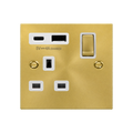 Click Deco Satin Brass 13A Single A+C USB Socket VPSB585WH