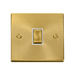 Front view of Click Deco Satin Brass 20A Double Pole Switch