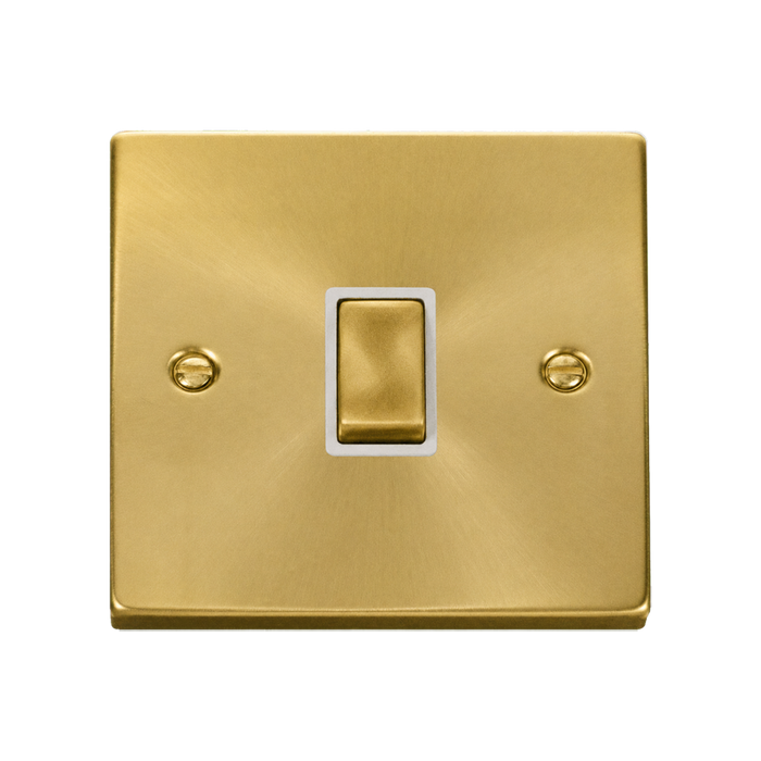 Click Deco Satin Brass 20A Double Pole Switch VPSB722WH